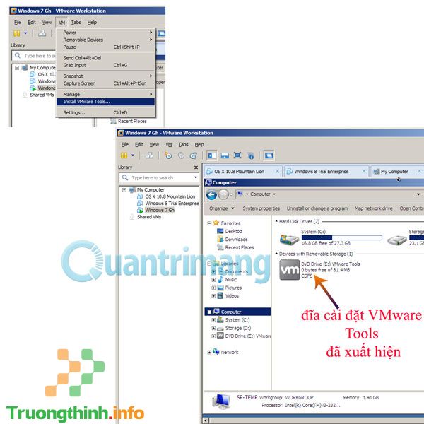 Hướng dẫn sửa lỗi không cài được VMware Tools  – Sửa lỗi máy tính