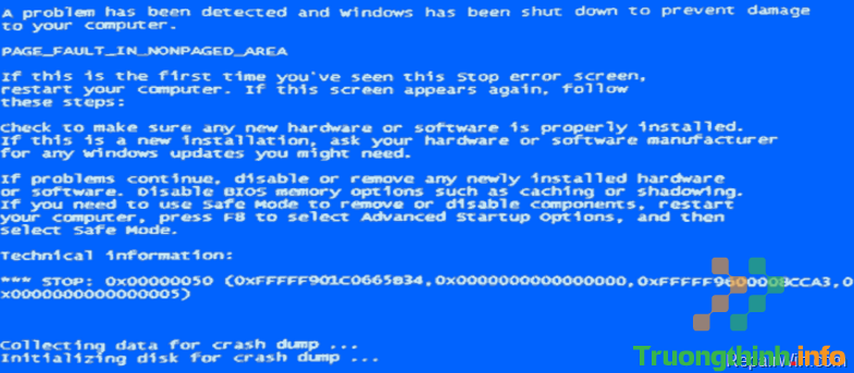Lỗi màn hình xanh chết chóc BSOD PAGE_FAULT_IN_NONPAGED_AREA