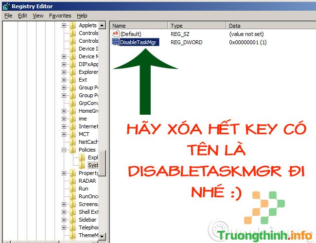 Sửa lỗi trong Registry Editor