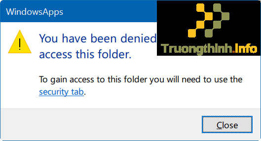 Lỗi You have been denied permission to access this folder