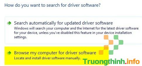 chọn Browse my computer for driver software