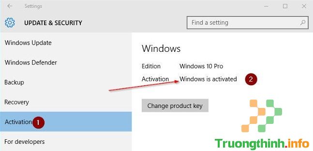 bạn sẽ nhìn thấy thông báo Windows is activated hiển thị ở bên phải mục Activation