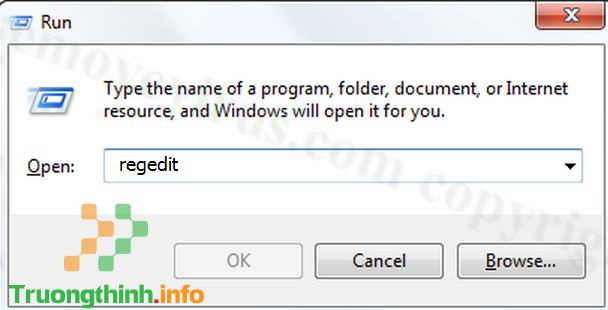 nhập regedit