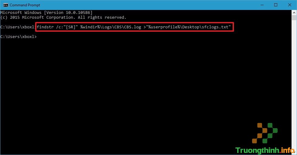 Nhập lệnh vào Command Prompt