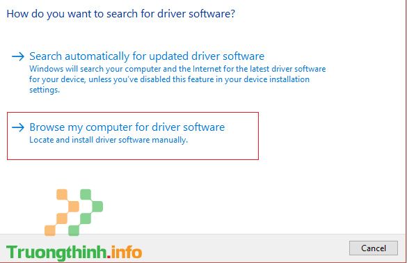 Chọn driver từ máy tính 