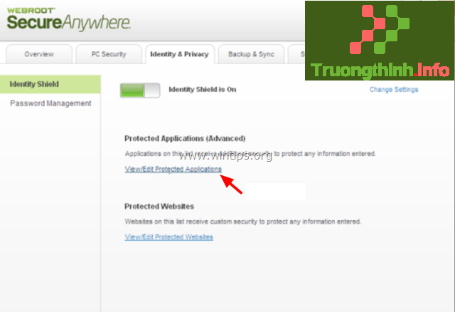 click chọn View/Edit Protected Applications