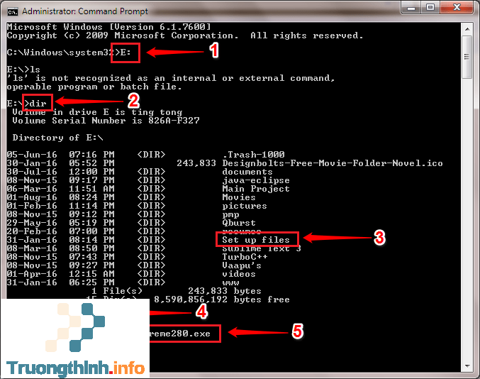 cửa sổ command prompt