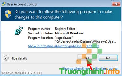 Nếu trên màn hình xuất hiện cửa sổ UAC, click chọn Yes để tiếp tục.