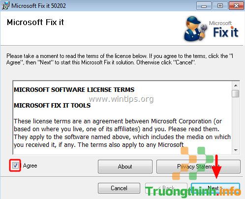 Sử dụng công cụ Microsoft Fix it 50202