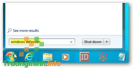 Tìm Windows Defender trên Windows 7