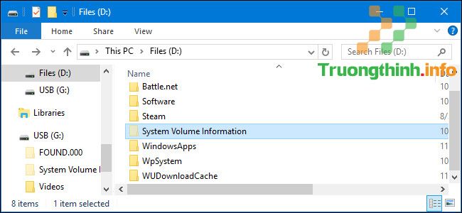 Thư mục “System Volume Information” là gì, và có thể xóa được thư mục này không