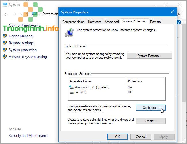 Tùy chỉnh thư mục System Volume Information