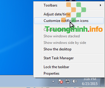 chọn Customize notification icons