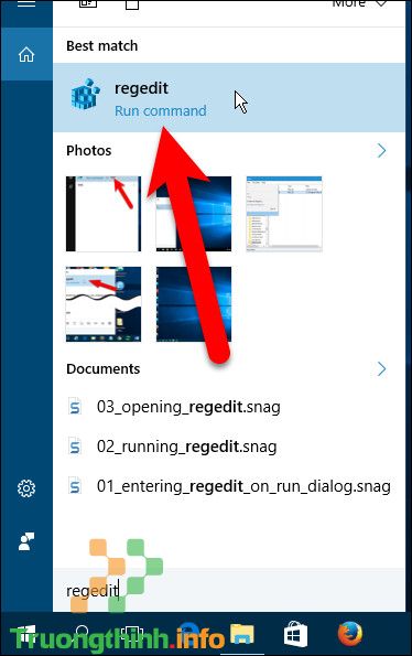 Đầu tiên mở Registry Editor bằng cách nhập regedit 