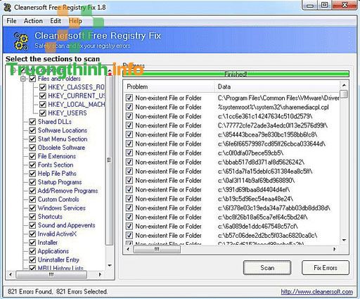 Phần mềm Cleanersoft Free Registry Fix