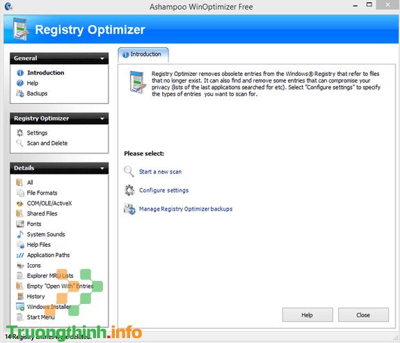 Phần mềm dọn dẹp registry Ashampoo WinOptimizer Free
