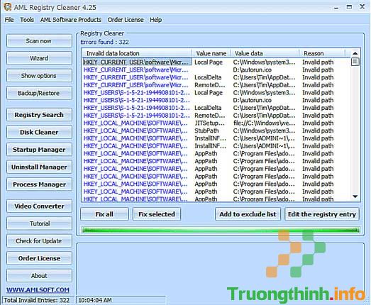 Phần mềm AML Registry Cleaner