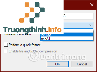 Thay đổi định dạng FAT 32 thành NTFS hoặc exFAT