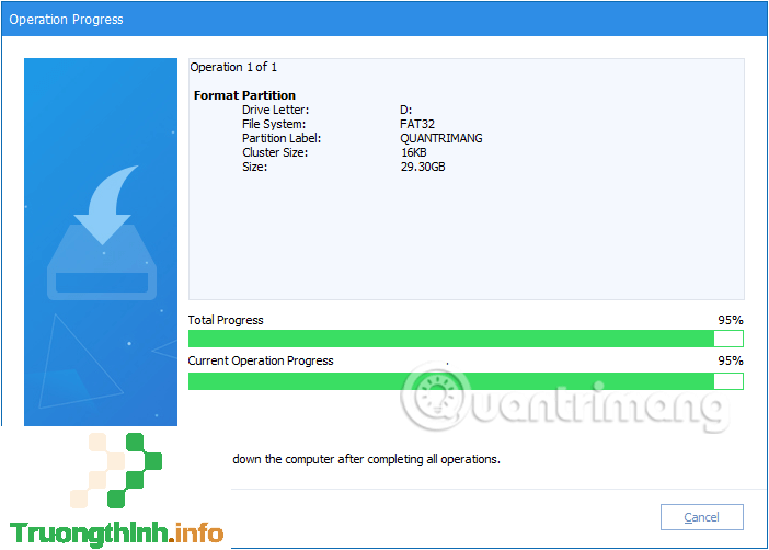 Quá trình Format USB trên AOMEI Partition Assistant