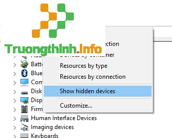 Nhấp vào Show hidden devices