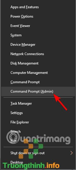 Chọn Command Prompt (Admin)