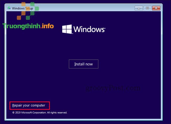 Nhấp vào Repair your computer