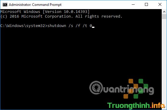 Nhập lệnh cmd tắt máy tính 