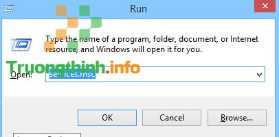 Gõ services.msc vào hộp thoại Run