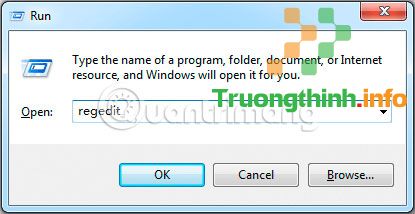 Mở regedit