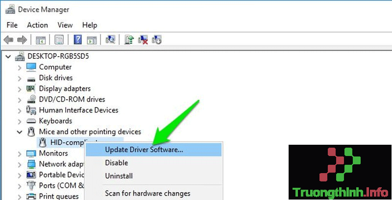 Click vào Update Driver Software