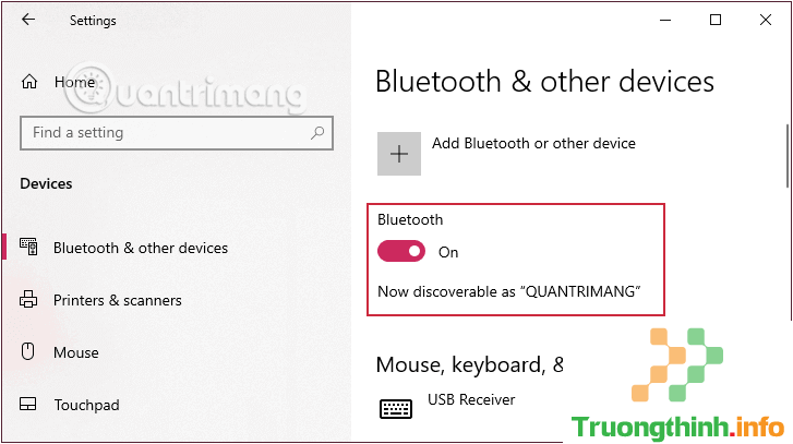 Kiểm tra lại Bluetooth đã xuất hiện trong Settings chưa