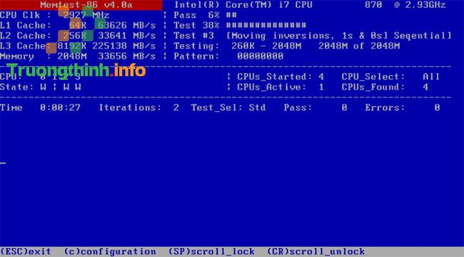 Chạy MemTest86