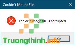 Thông báo lỗi Couldn’t Mount File, The disc image file is corrupted