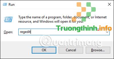 Nhập regedit