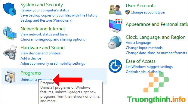 Truy cập Control Panel