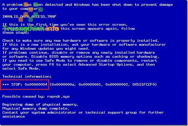 Lỗi STOP 0x00000004