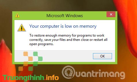 Thông báo lỗi bộ nhớ thấp 