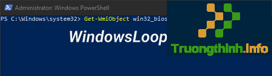 Lệnh tìm số serial từ PowerShell