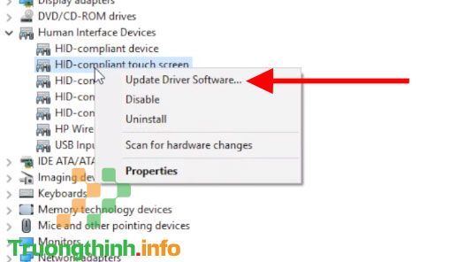 Menu Update Driver Software