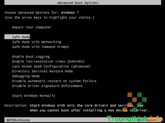 Khởi động ở chế độ Safe Mode