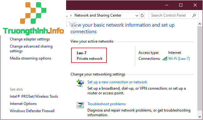 Mạng ban đầu được chuyển thành Private Network