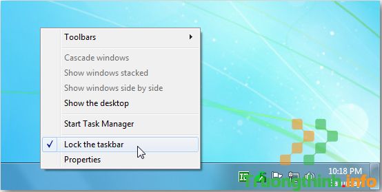 Di chuyển vị trí của thanh Taskbar