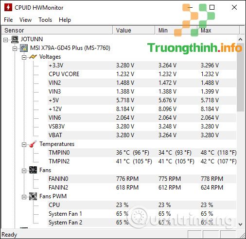 Tải về phiên bản mới nhất từ trang chủ HWMonitor