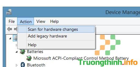 chọn Scan for hardware changes