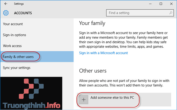 Nhấp vào Add someone else to this PC