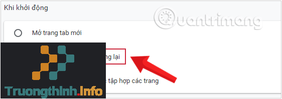 Lựa chọn mở nhiều trang web khi khởi động Chrome