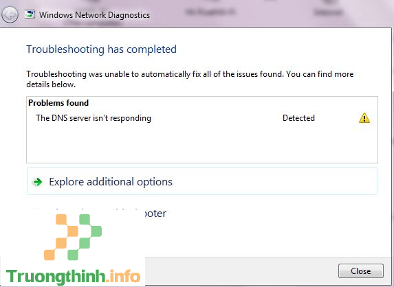 Lỗi DNS Server Not Responding