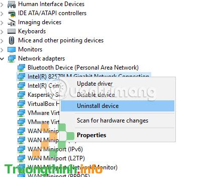 Chọn Uninstall device