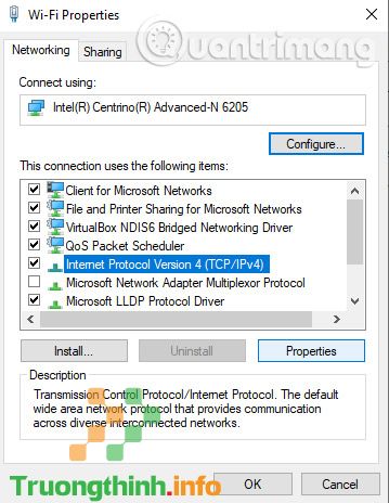 Chọn Internet Protocol Version 4 (TCP/IPv4)