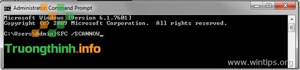 Nhập lệnh vào cửa sổ command prompt